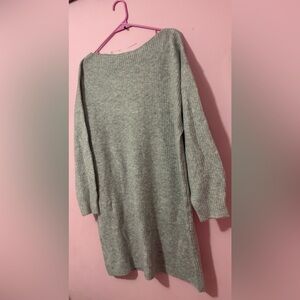 ⭐️Cozy Ribbed Knit Sweater Dress - Light Gray